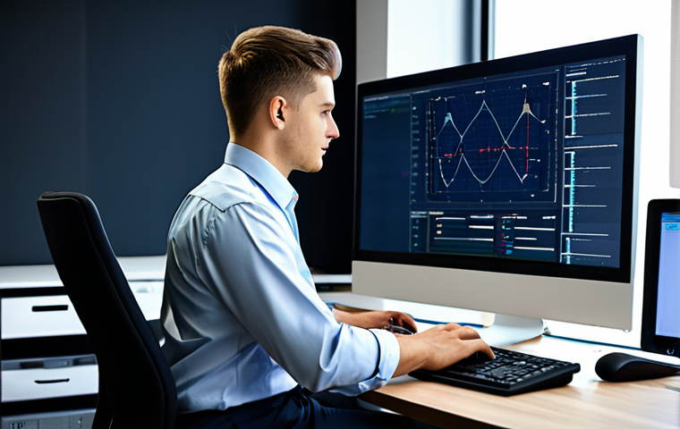 **
"A young IT professional, fully clothed in a modest business casual outfit (dress shirt and slacks), working at a computer in a modern startup office environment. Network security diagrams are visible on the screen. Safe for work, appropriate content, perfect anatomy, correct proportions, well-formed hands, professional, family-friendly."
**