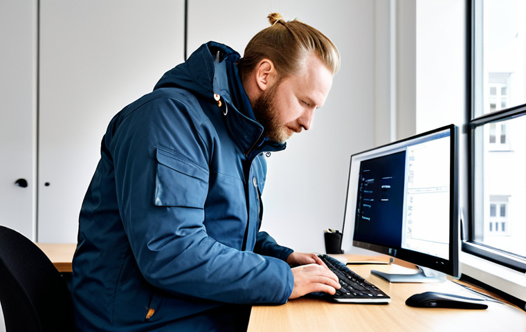 정보기기운용 실기 시험에서 점수를 올리는 비결 - IT Support at a Modern Swedish Office**
"A friendly IT support technician, fully clothed in profess...